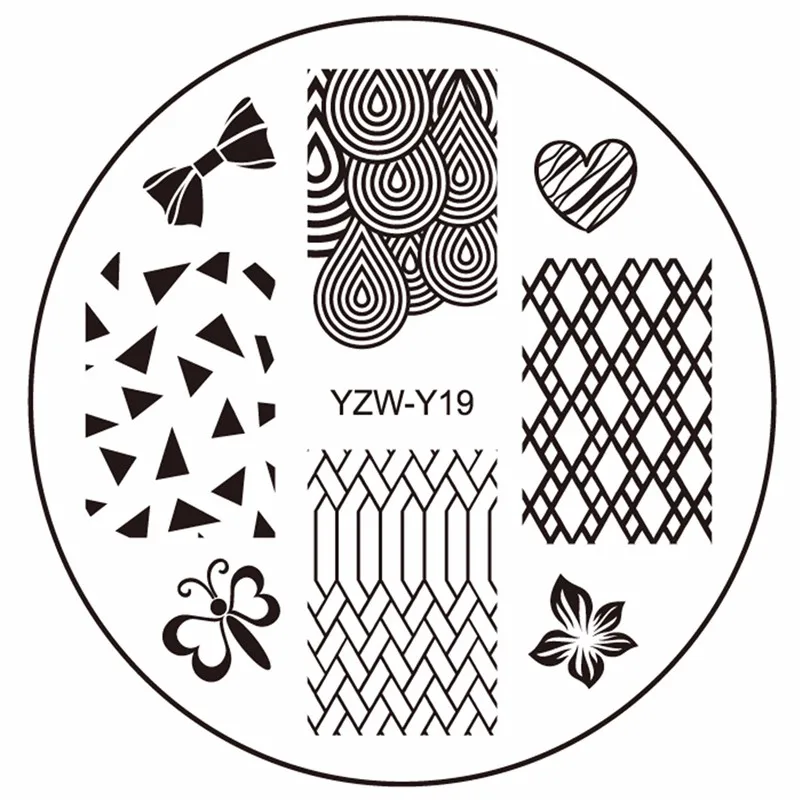 Новогодняя тема дизайн ногтей штамп шаблон изображения пластины YZWLE ногтей штамповки пластины набор