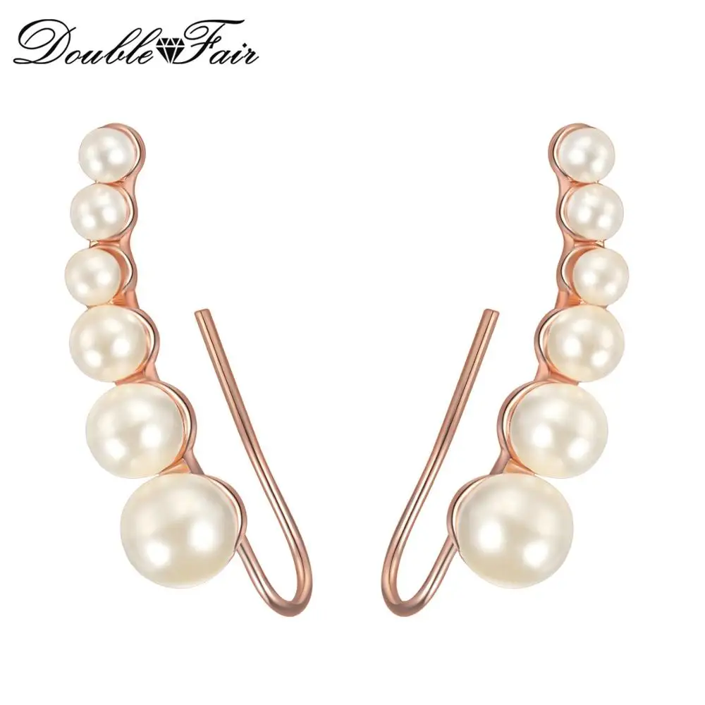 Модные стильные винтажные серьги-гвоздики с бусинами из искусственного жемчуга