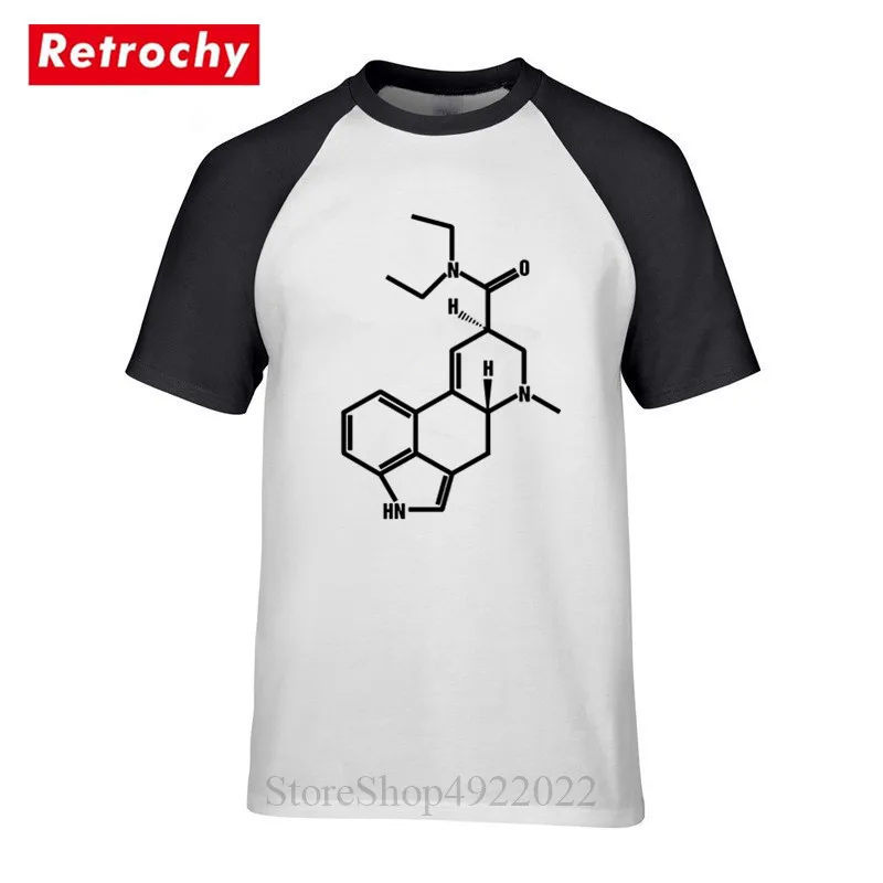 Новейшая Мужская футболка с геометрическим рисунком LSD и цветными молекулами из