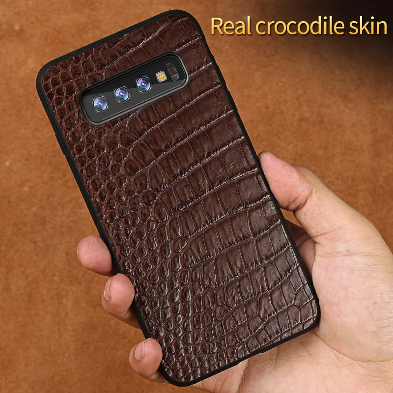 Luxury Genuine Leather case For Samsung Galaxy s10 9 8 7 6 plus Shockproof Crocodile funda back cover Note a50 |