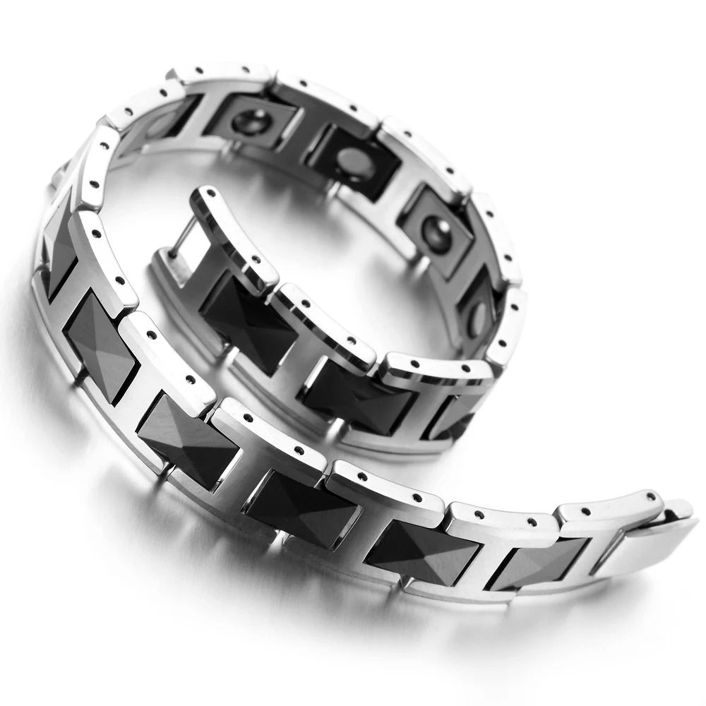 Вольфрам мужские Дамы браслет черный и серебристый Цвет 7.9 &quotkb900|ladies bracelets|bracelet
