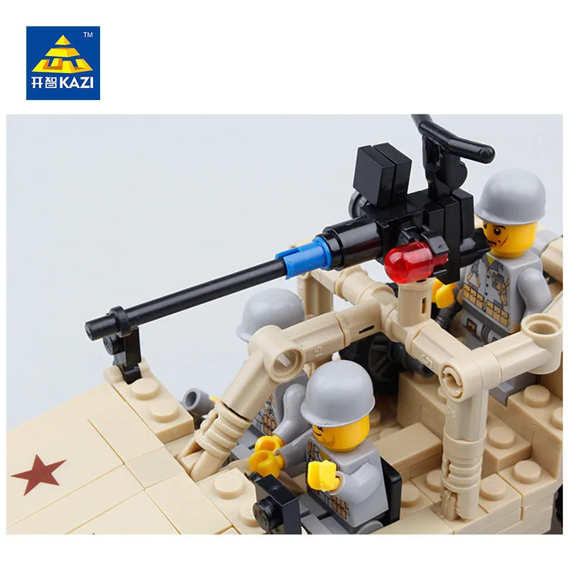 KAZI Military Humvee Model Building Blocks Sets Bricks Brinquedos Intelligent Educational Toys for Children Boy 6+ Ages 252pcs | Игрушки и