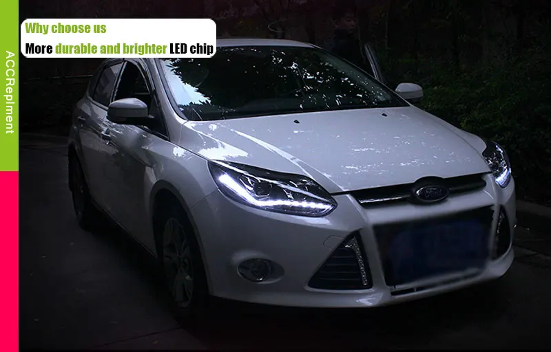 Автомобильный Стайлинг светодиодный головной фонарь для Ford Focus 3 головной светильник s 2012- Европейский светодиодный направляющий светильник drl H7 hid Bi-Xenon двойные линзы ближнего света