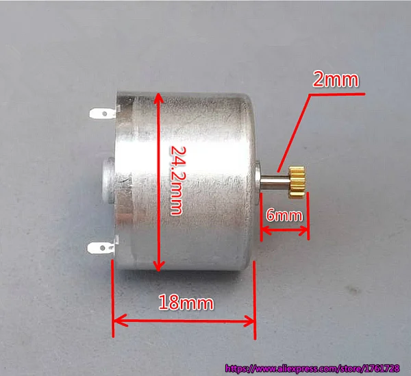 Новый микро двигатель постоянного тока 24*18 мм 310 DC6V 6000 об/мин с передачей 0 3 м 13 т