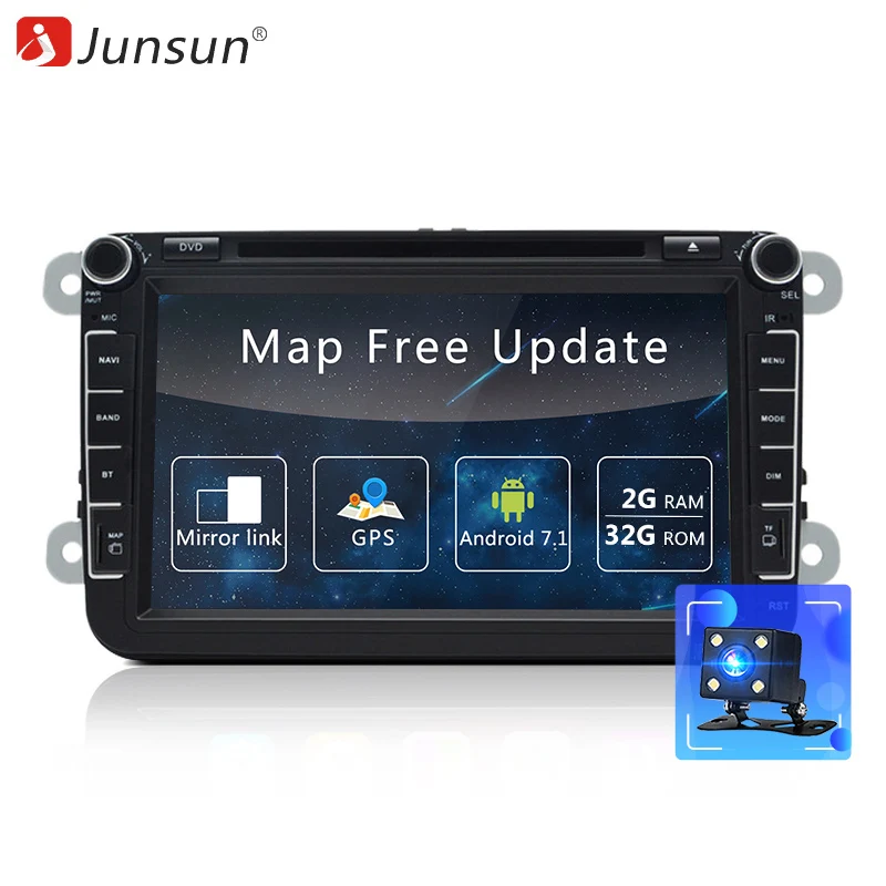 Junsun 2 Din автомобильный DVD мультимедийный плеер Android gps навигация для Volkswagen/Passat b6