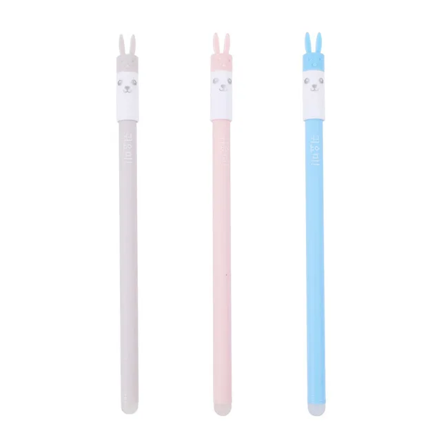3PCS B Hethrone 4 шт. качественные милые животные Кошка/Ручка гелевая с медведем скраб студенческие ручки для школы письма Kawaii ручка поставки гелевые ручки jel kalem - Цвет: 3PCS B