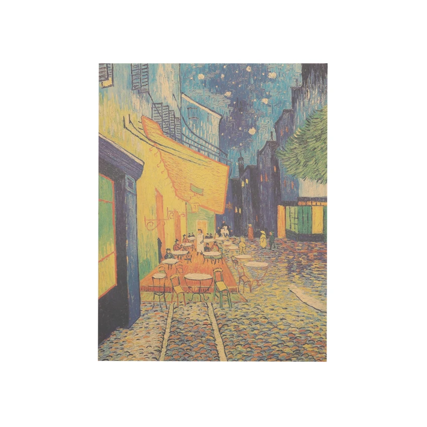 TIE LER Van Gogh Cafe Nostalgic Retro Kraft Paper Poster Painting Decorative Wall Stickers 36 X 47cm | Дом и сад