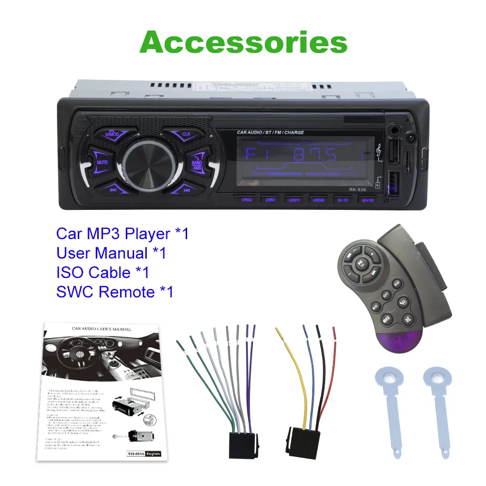 Car MP3 Wireless Receiver Bluetooth Decoders USB FM Radio AUX Adapter SD Card DIY Speaker Module Hands-free Remote Control | Автомобили и