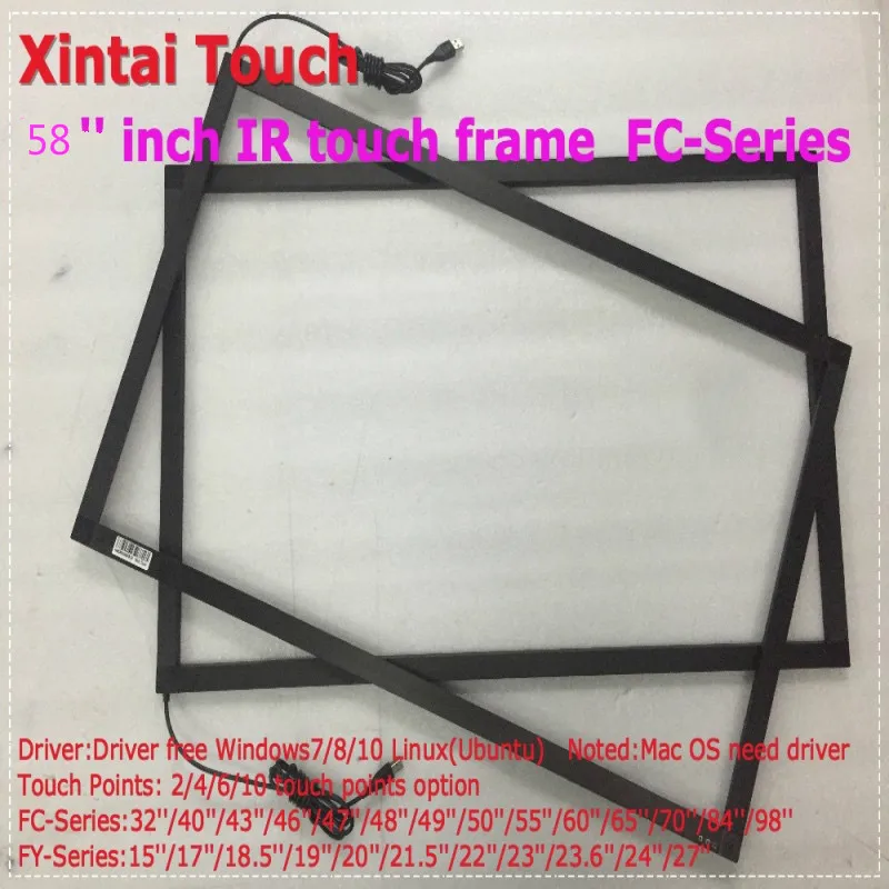 

10points 58" IR touch panel/touch screen for touch table, driver free, plug and play