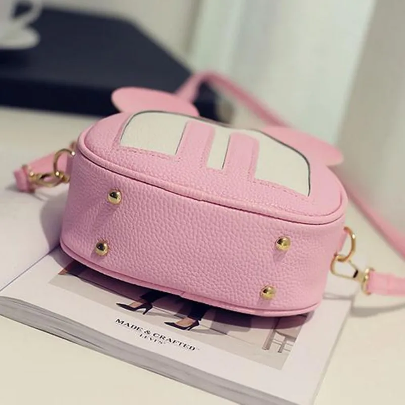 2017 прекрасный Микки глава Ребенок Сумка мини Черный мода кожа PU женщины сумка