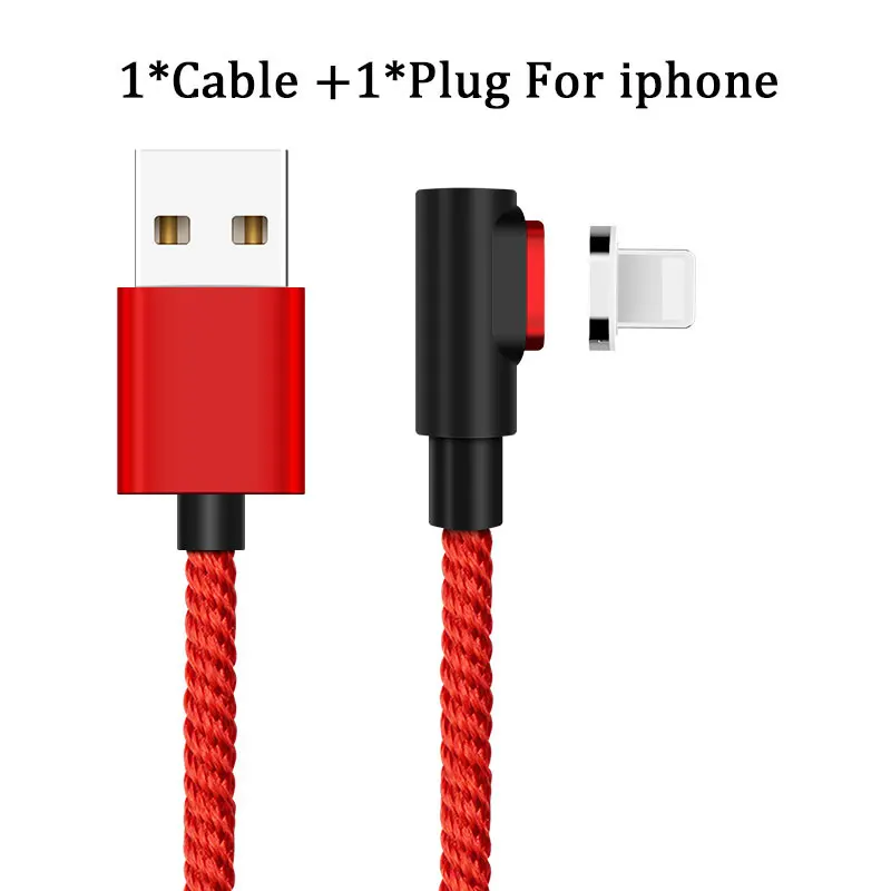 Red for iphone Vanniso 3A Магнитный Micro USB кабель для быстрой зарядки usb type C кабель для samsung S9 s8 huawei p20 Xiaomi mi8 mi9 type-C шнур провода - Цвет: Red for iphone