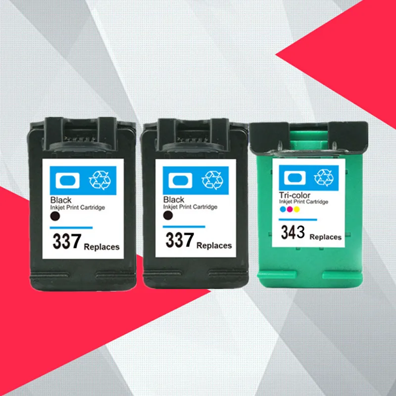 2BK 1COLOR Совместимый для hp 343 337 чернильный картридж для hp 337 343 для hp Photosmart 2575 8050 C4180 D5160 Deskjet 6940 D4160 - Цвет: 2BK 1COLOR