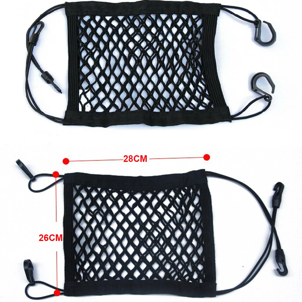 1 шт. черная сетчатая сетка для хранения автомобиля с четырьмя крючками между