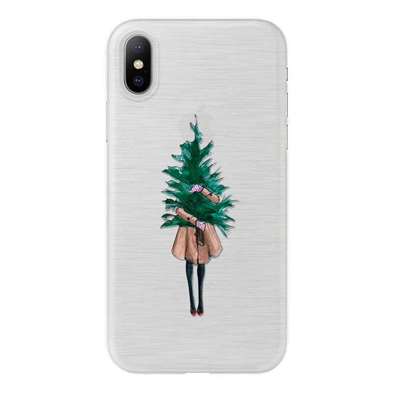 sdsnh Для iPhone 6 Чехол 7 8 X Рождественская елка телефон Coque для iPhone 6 6S 5 5S SE Fundas для iPhone X XS Мягкая силиконовая Рождественская накладка олень - Цвет: sdsnh