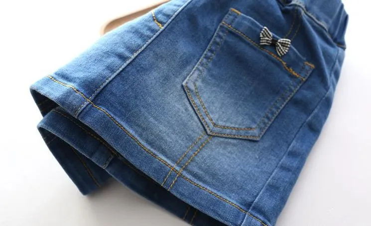 Новые летние однотонные джинсовые юбки для маленьких девочек милые мини детская