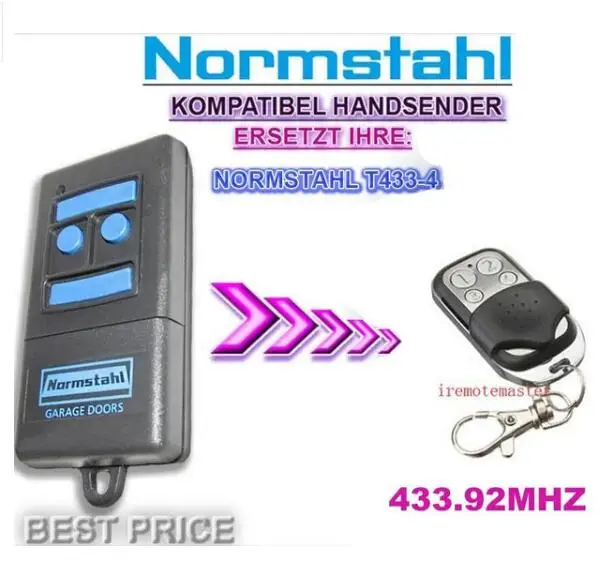Normstahl T433 4 совместимый запасной пульт дистанционного управления. Непрерывный код
