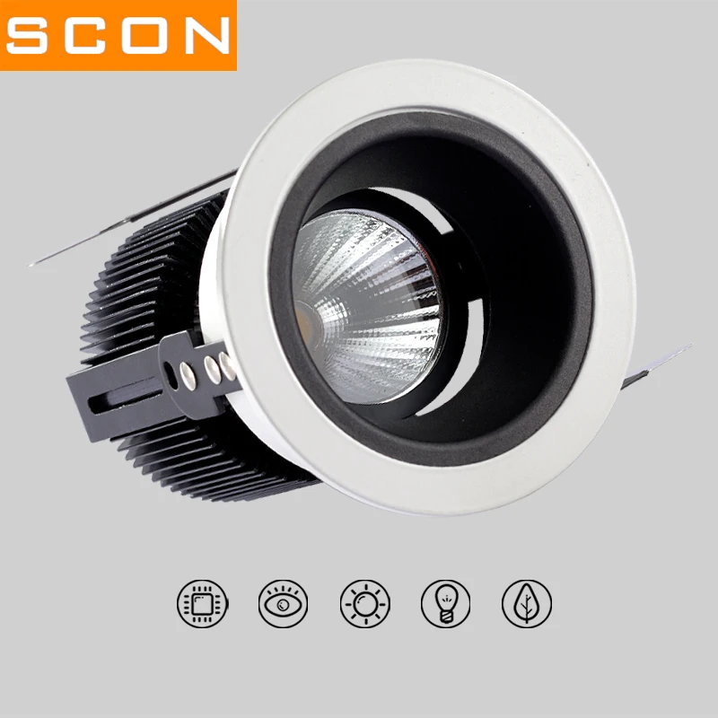 

SCON AC110-240V restaurant hotel engineering7W/12W Led Spotlight COB wall washing lamp CRI Ra>93 modern indoor lighting
