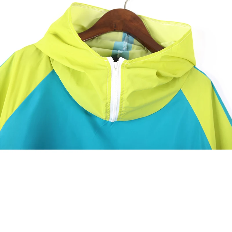 Women Spring Autumn Windbreaker Jacket Fashion Short Letter Printed Hit Color Hooded Tops Casual Loose Hoodies Coat Femme SR173 | Женская