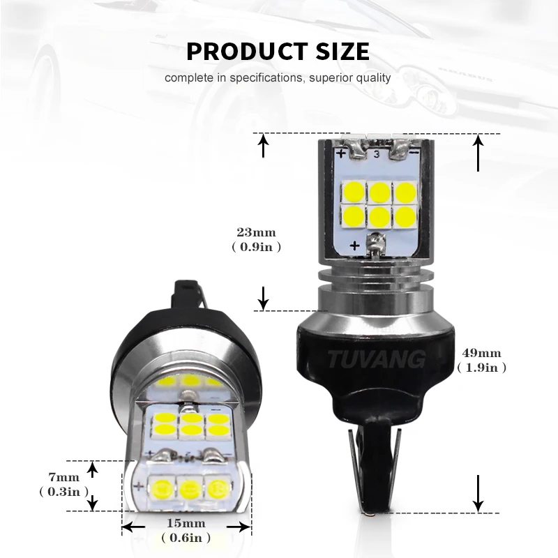 2x стробоскоп T20 7443 W21/5 вт WY21W 15 Smd 3030 стоп сигнал ап лампа источник s красный белый