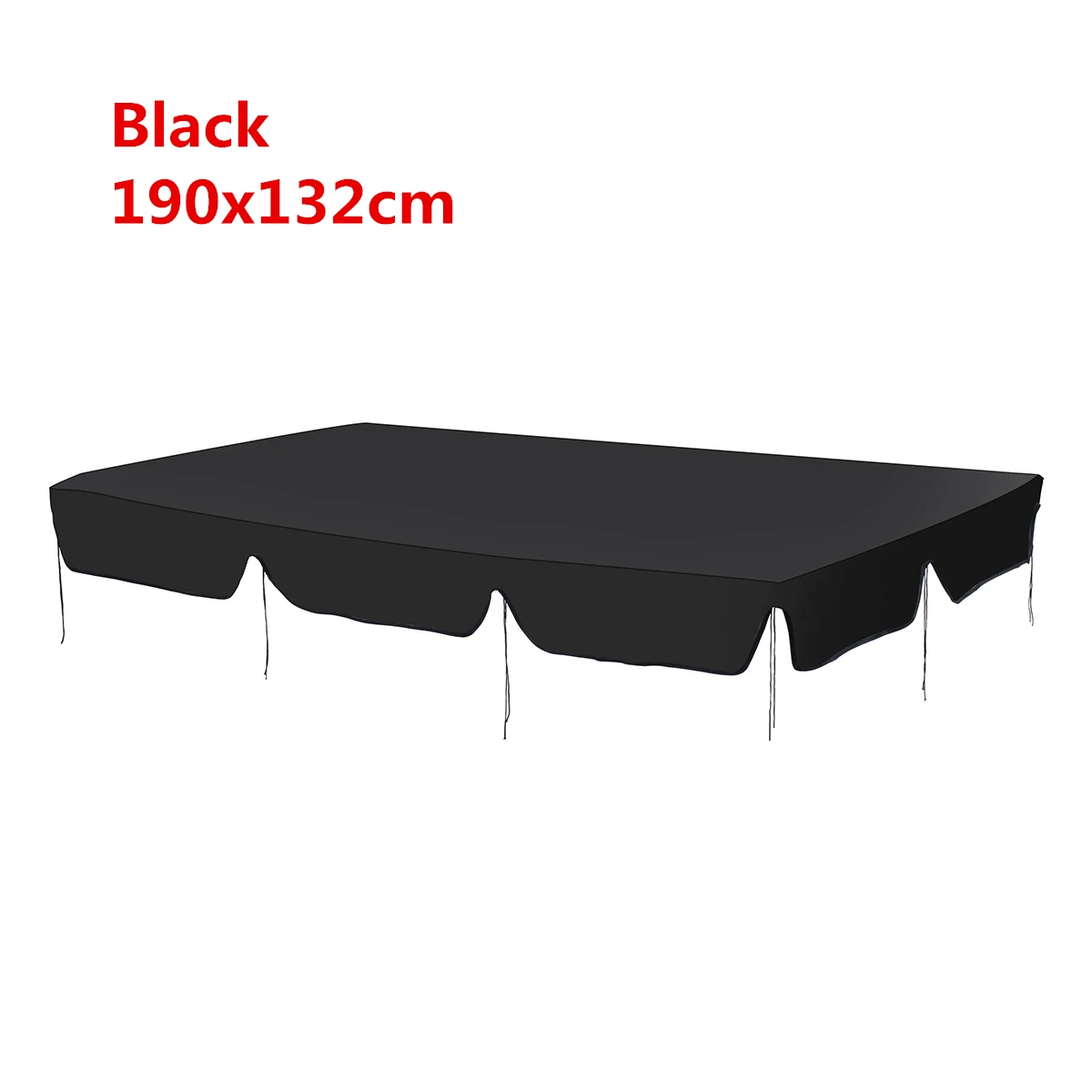 Black 190x132cm Садовый чехол для качелей, водонепроницаемый чехол для качелей, верхняя крышка для замены, уличный гамак для использования в помещении, тент для стула, навес для паруса, 2/3 сидений - Цвет: Black 190x132cm