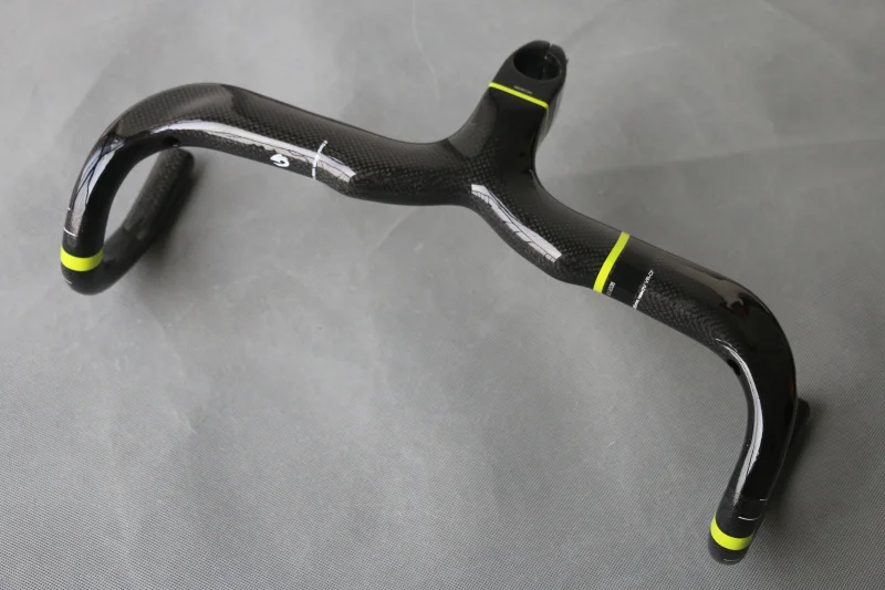 

ASIACOM Full Carbon Road Bike Handlebar Bicycle Integral Bent Bar Stem 90/100/110/120mm/Fork 28.6mm Racing Handle 400/420/440mm