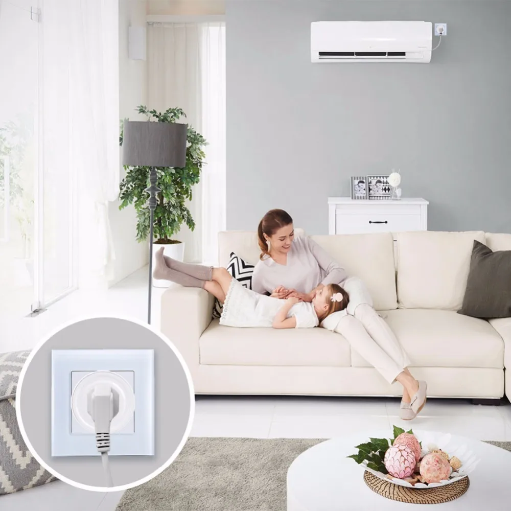 Wi Fi умная вилка для Alexa Google Home переключатель розетка Функция синхронизации