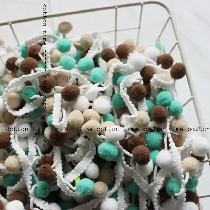 5 ярдов бахрома помпон отделка красочные шарики кружева (диаметр шарика 1 см) 2 см