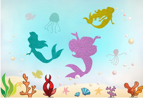 

Виниловый фон для студийной фотосъемки с изображением золотистых, фиолетовых, бирюзовых, русалок, принцессы под морем размером 7 Х5 футов, 220 см x 150 см