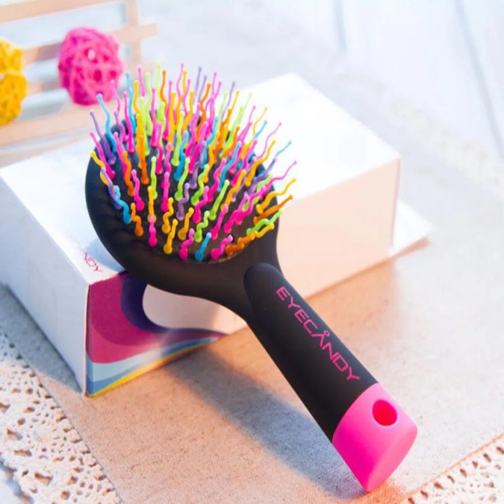 Радужная Расческа массажная расческа подушка безопасности для парикмахерской