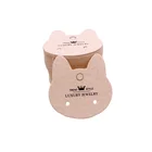 100 шт.лот, милые бумажные Ювелирные серьги в форме кошки, упаковочные карты, бирки 3,5x3,5 см, корона с принтом, бежевые ювелирные бирки для демонстрации этикеток