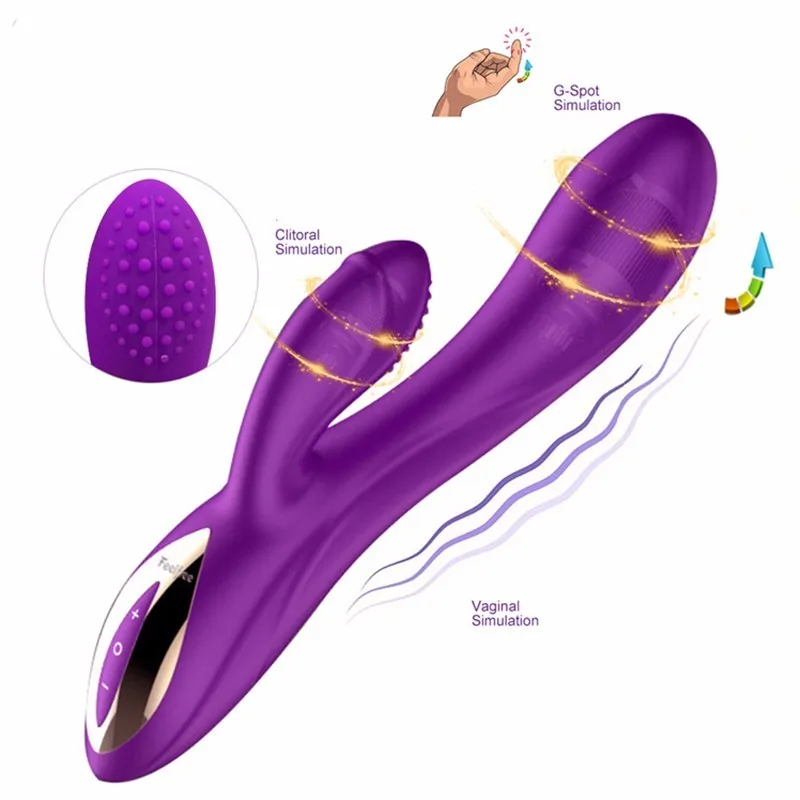 G Spot Дилдо Кролик Вибраторы для женщин двойной вибрации силикона Вагинальный
