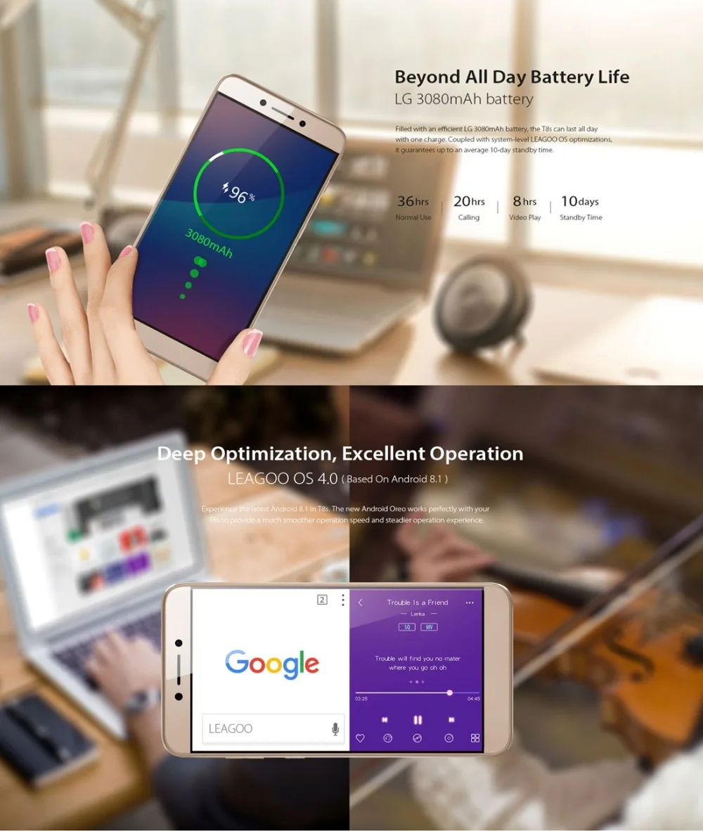 LEAGOO T8s, 4G, мобильные телефоны, Android 8,1, 4 Гб+ 32 ГБ, восьмиядерный смартфон, двойная задняя камера, Face ID, 5,5 дюйма, 1080 P, сотовый телефон