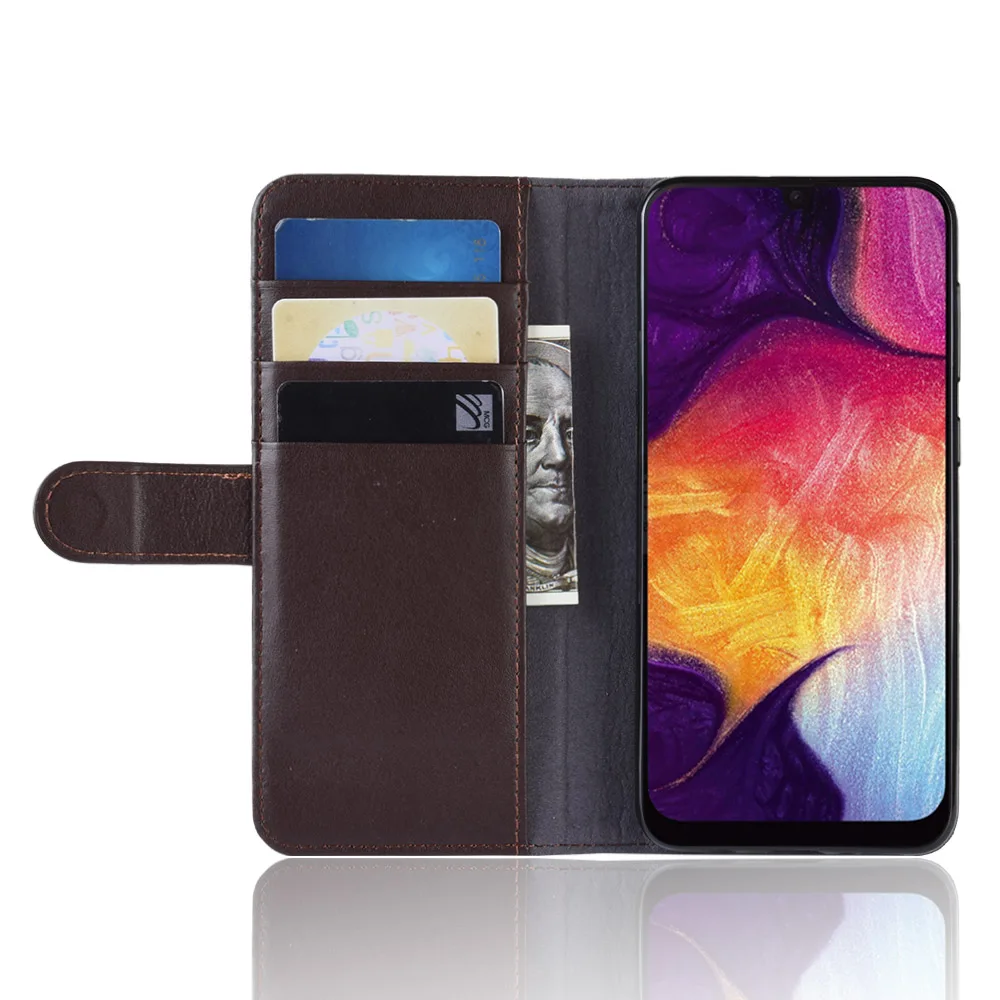 Чехол CYBORIS для Samsung Galaxy A 50 роскошный флип-кошелек чехол из натуральной кожи A50 с