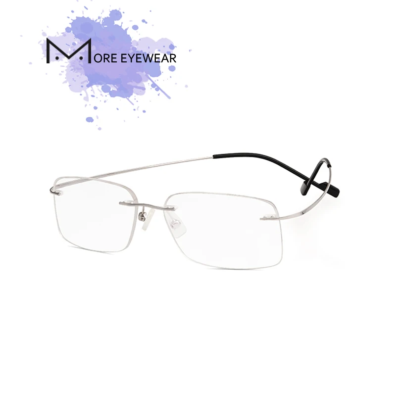 019/021 Men Rimless Glasses Frame Prescription Eyeglasses Optical Lens Ultralight Vintage Titanium durable frame |