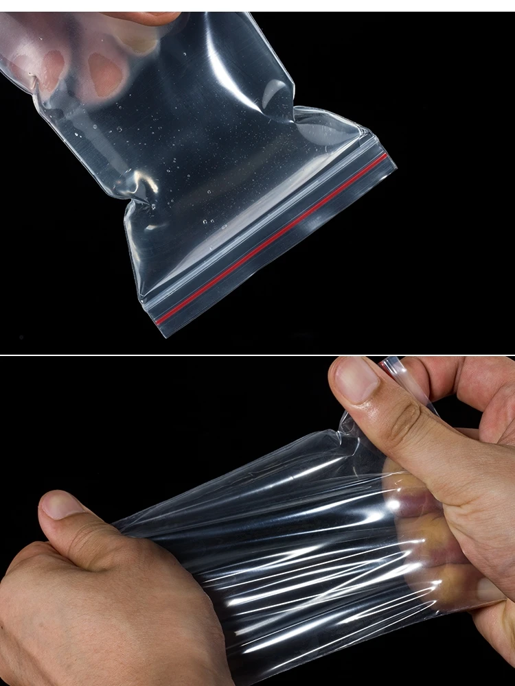 100 шт./упак. ювелирные изделия мешки Ziplock молния и застежка-молния Lock закрывающимися Пластик поли прозрачные Кондитерские мешки Толщина 0,05 мм