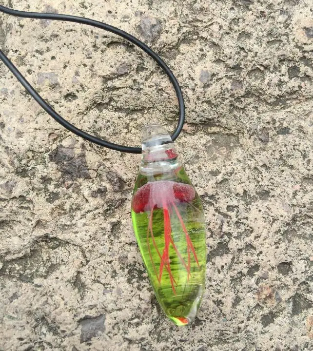 Новый стеклянный кулон в виде капли для ювелирных украшений ожерелье с Медузой