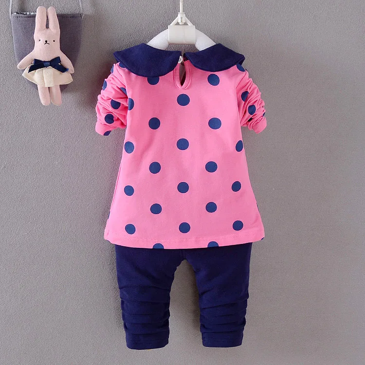 Комплекты одежды для девочек BibiCola осенняя одежда малышей пальто в горошек + штаны