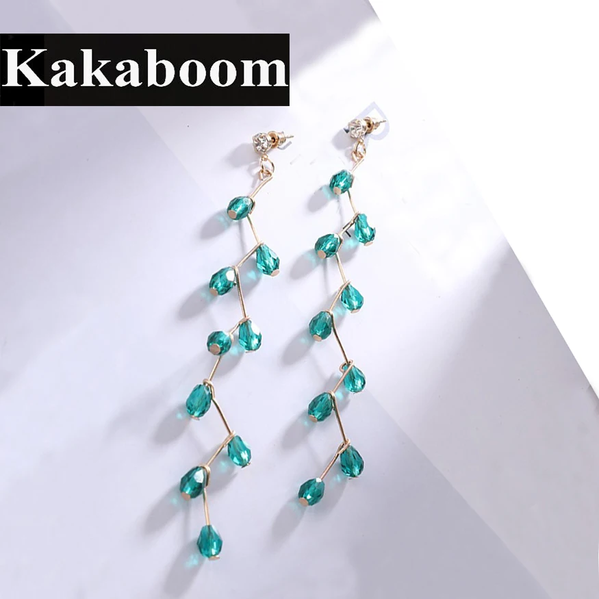 Kakaboom кристалл Длинная кисточка Висячие серьги для банкета вечерние свадебные