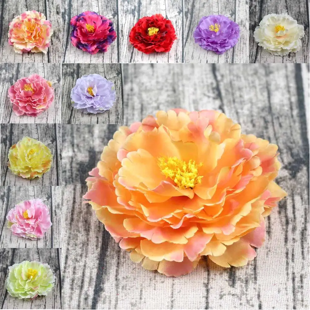 

30pcs 4.7" Artificial Peony Flowers Silk Peony Fake Flower Heads Diameter 12cm for Home Wedding DIY and House Dressing