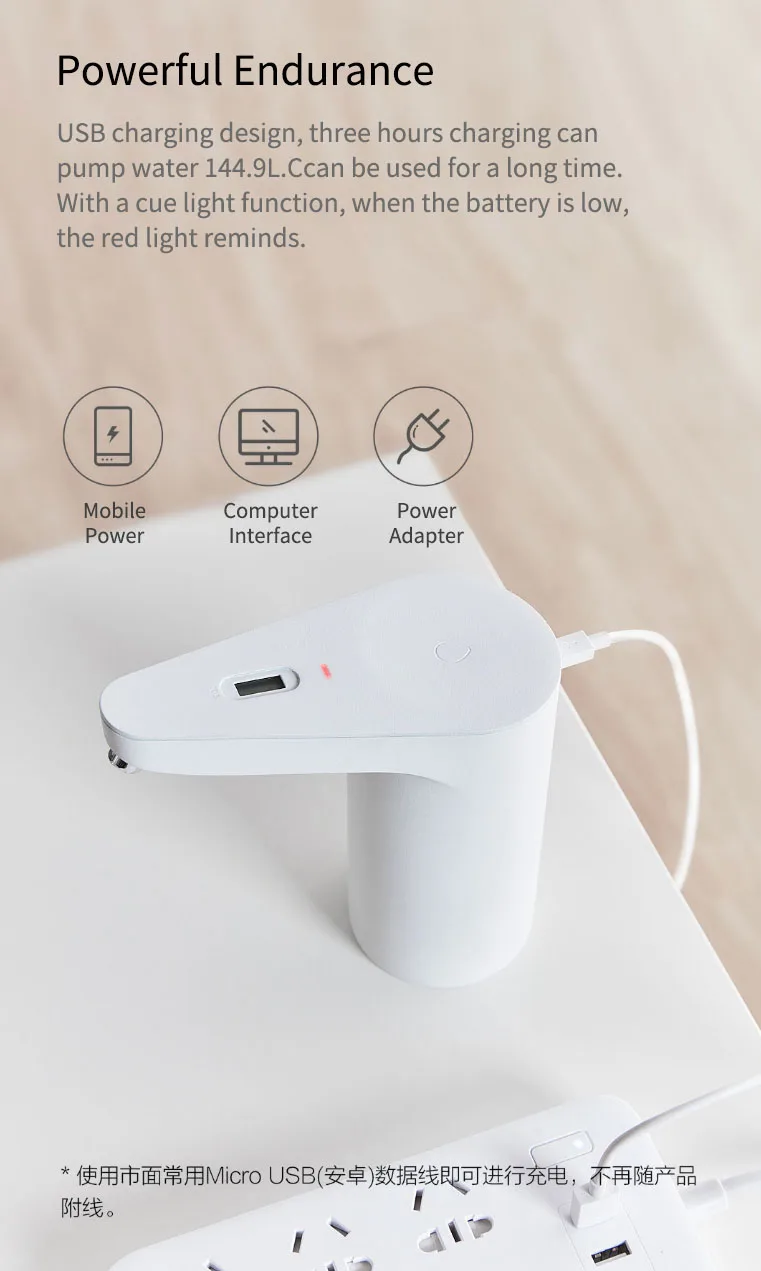 YOUPIN XIAOLANG автоматический Перезаряжаемый USB сенсорный выключатель водяной насос беспроводной Электрический диспенсер TDS тестер для воды обновленная версия