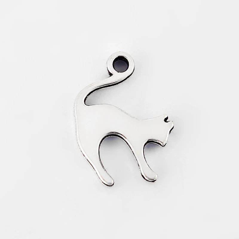 

30Pcs Cat Pendant Fit Bracelets Necklace DIY Metal Jewelry Making 13.5*19mm