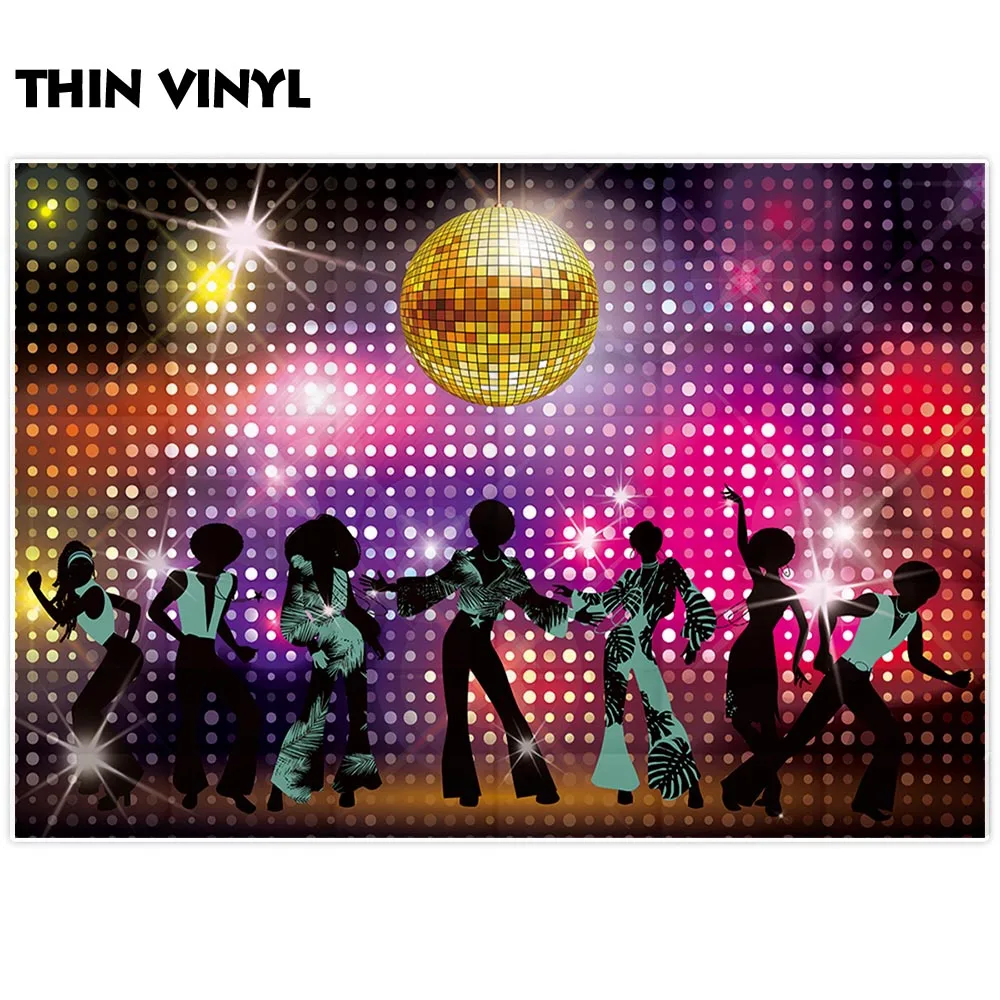 Allenjoy disco party photography background ball 70's Retro Dance backdrop photophone photo studio shoot prop photocall fabric |
