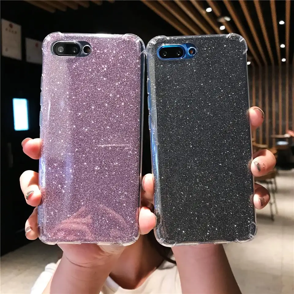 Противоударный Блестящий Мягкий силиконовый чехол 2 в 1 для Huawei Honor 10 8X 7X 6X 6A TPU Mate 20