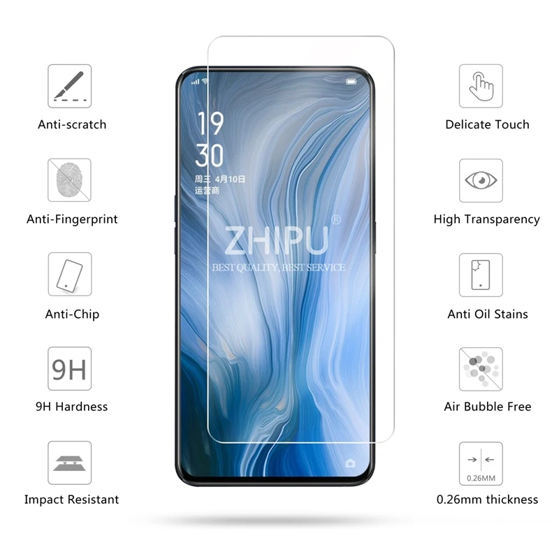 Закаленное стекло для OPPO Reno 10X 2 шт. защита экрана 2.5D 9H закаленное Защитная пленка