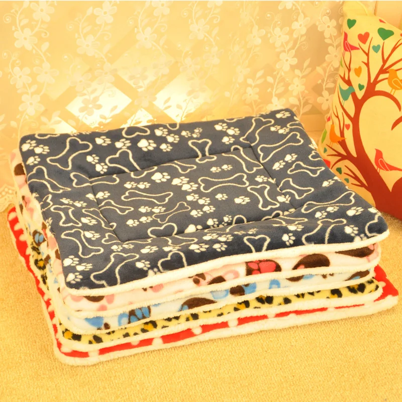 Мультяшная кровать для питомца милая собаки с принтом костей питомник теплая