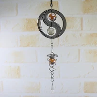 3d metal hanging wind spinner ball in center wind chime home garden ornaments 1x