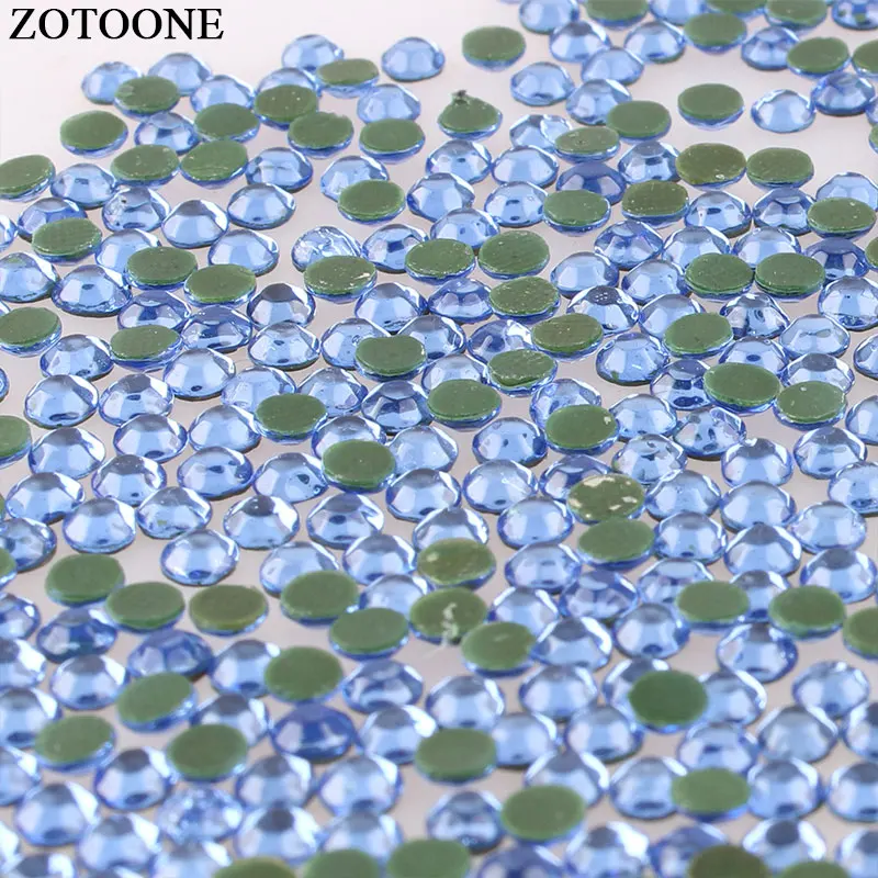 Deep Blue ZOTOONE Стразы со стразами, аппликация с горячей фиксацией, плоская задняя часть для ногтей, сделай сам, стразы из смолы, розовые камни для декора одежды G - Цвет: Deep Blue