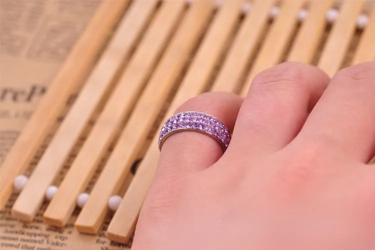 Скидка 5% uloveido фиолетовый розовый из нержавеющей стали женские кольца с камнями