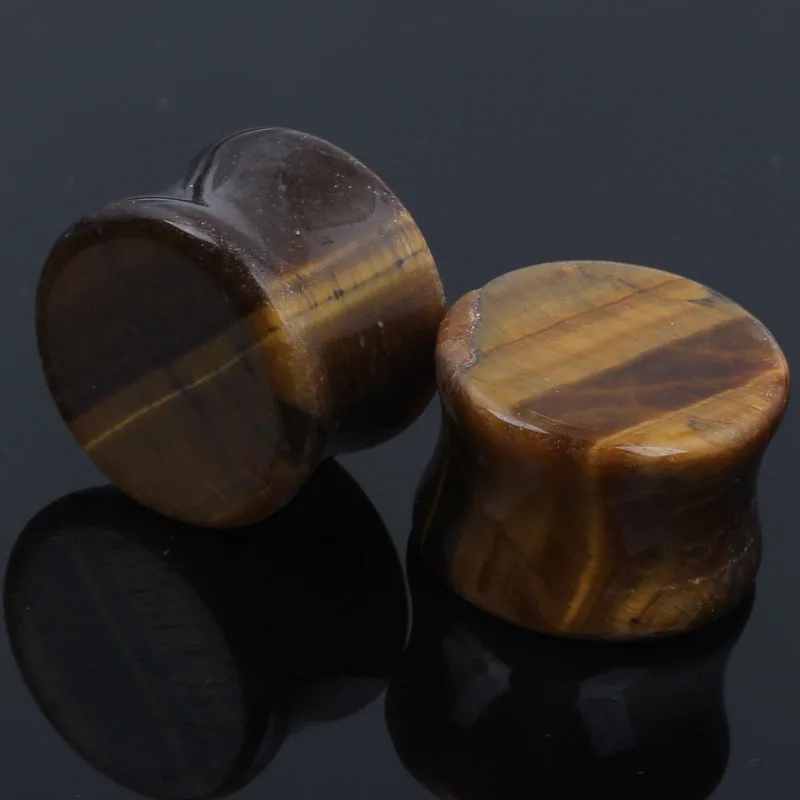 Ушные туннели Tiger Eye с заглушками каменные беруши седлом плоские 5-16 мм 42 шт. Для
