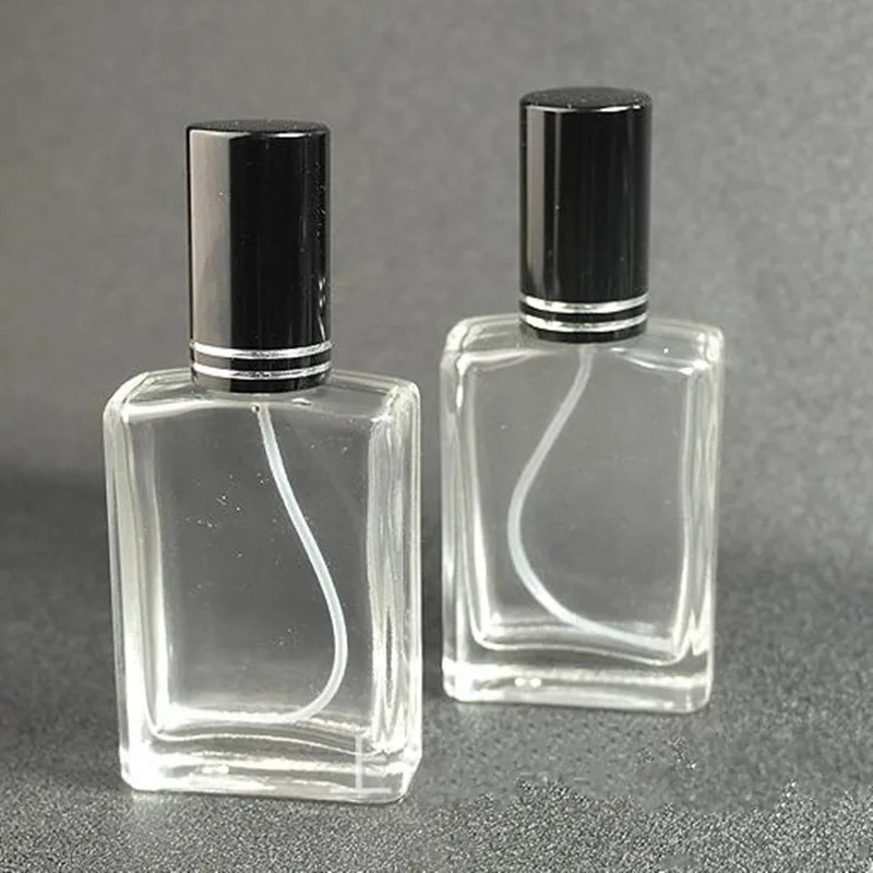 30 мл пустой квадрат прозрачного стекла флаконы для духов с туманом распылитель